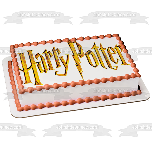 Harry Potter Gold Logo Edible Cake Topper Image ABPID11327