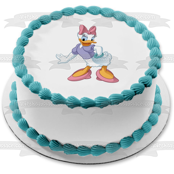 Adorno comestible para tarta con diseño de Daisy Duck de Disney, imagen ABPID11542 