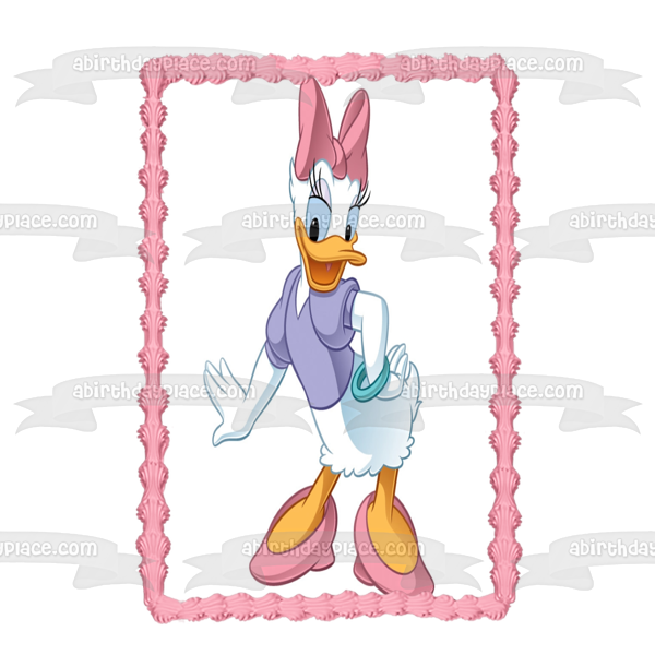 Adorno comestible para tarta con diseño de Daisy Duck de Disney, imagen ABPID11542 