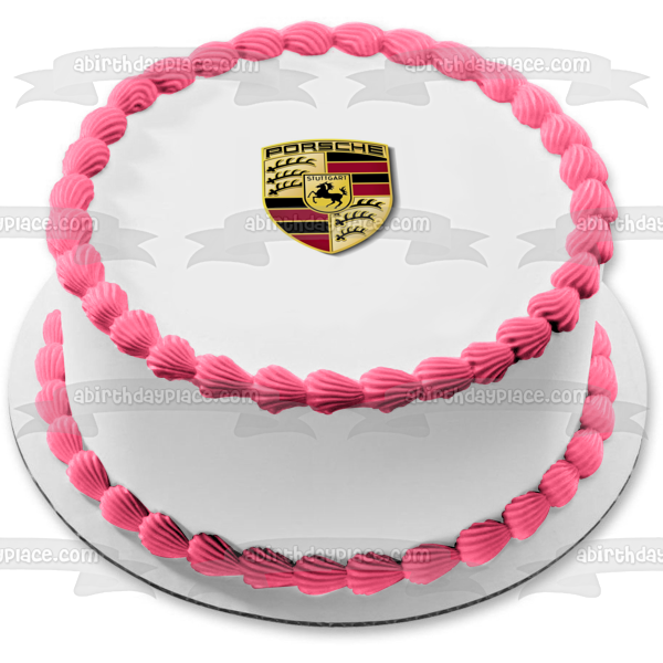 Imagen comestible para decoración de tarta con el logotipo de Porsche Stuttgart ABPID11558 