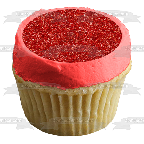 Red Sparkly Pattern Background Edible Cake Topper Image ABPID11687