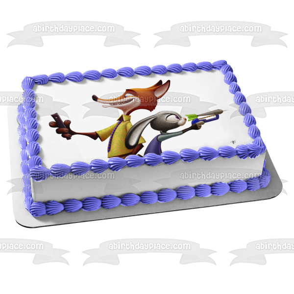 Zootopia Lt. Judy Hopps Nick Wilde Edible Cake Topper Image ABPID11385