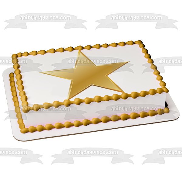 Imagen comestible para decoración de tarta con estrella dorada ABPID11702 