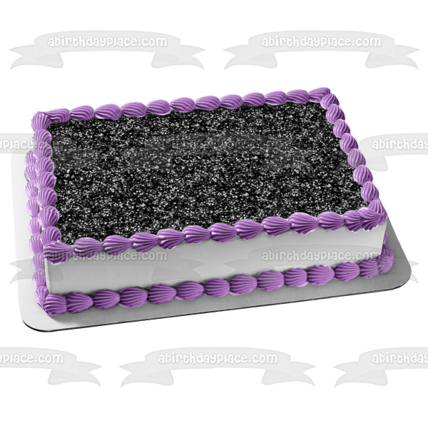 Black Glitter Pattern Background Edible Cake Topper Image ABPID11709