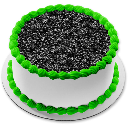 Black Glitter Pattern Background Edible Cake Topper Image ABPID11709