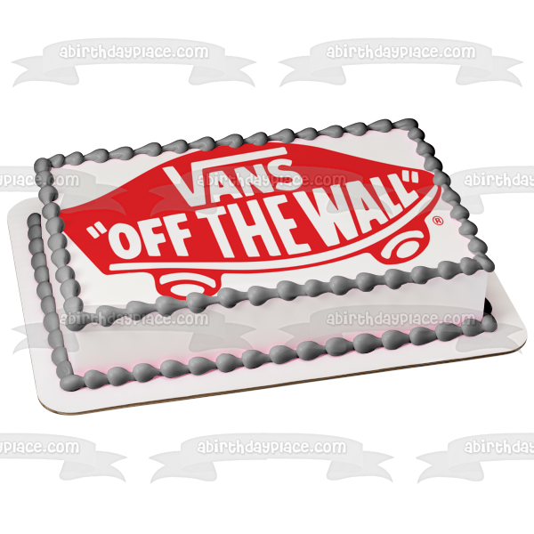 Imagen comestible para decoración de tarta con el logotipo de Vans Off the Wall ABPID11410 