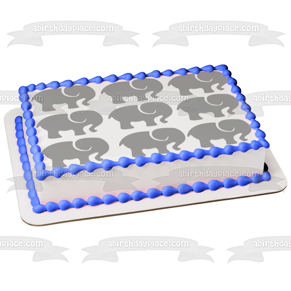 Elephants Grey Edible Cake Topper Image ABPID11425