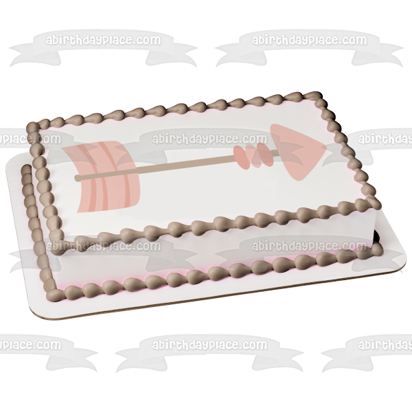 Blush Tribal Arrow Head Pink Edible Cake Topper Image ABPID11438