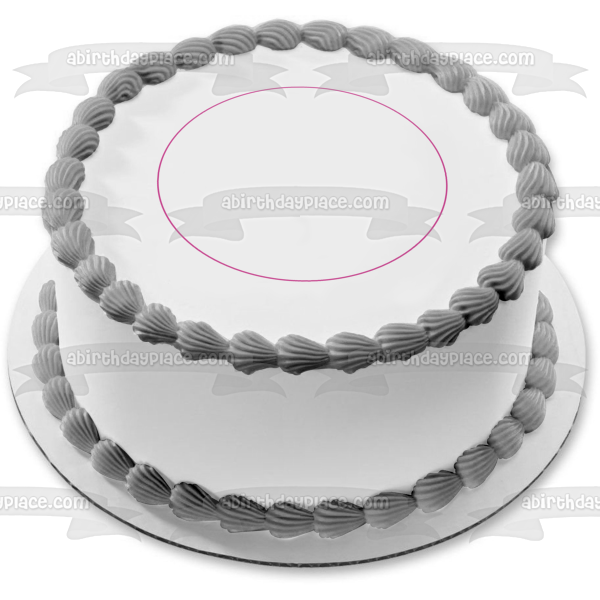 Adorno comestible para tarta con contorno de círculo rosa, imagen ABPID11733 