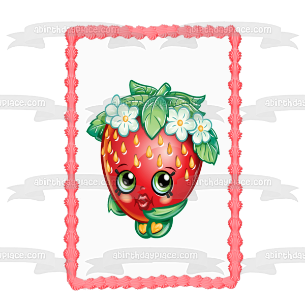 Shopkins Strawberry Kiss Edible Cake Topper Image ABPID11921