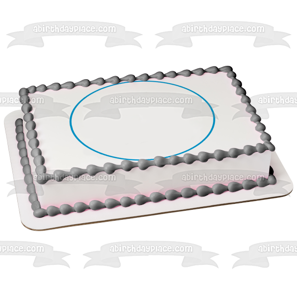 Imagen comestible para decoración de tarta con contorno de círculo azul ABPID11736 