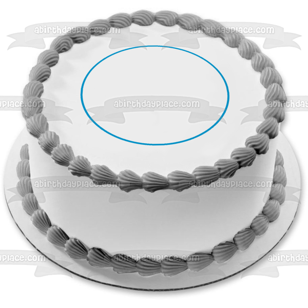 Imagen comestible para decoración de tarta con contorno de círculo azul ABPID11736 