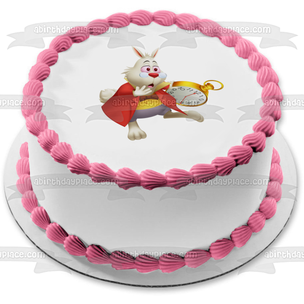 Adorno comestible para tarta Alicia en el país de las maravillas, el conejo blanco, imagen ABPID11738 