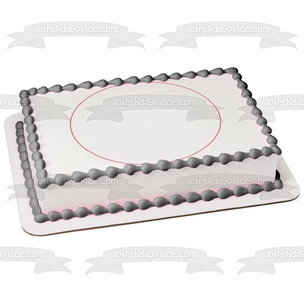 Adorno comestible para tarta con contorno de círculo rojo, imagen ABPID11739 