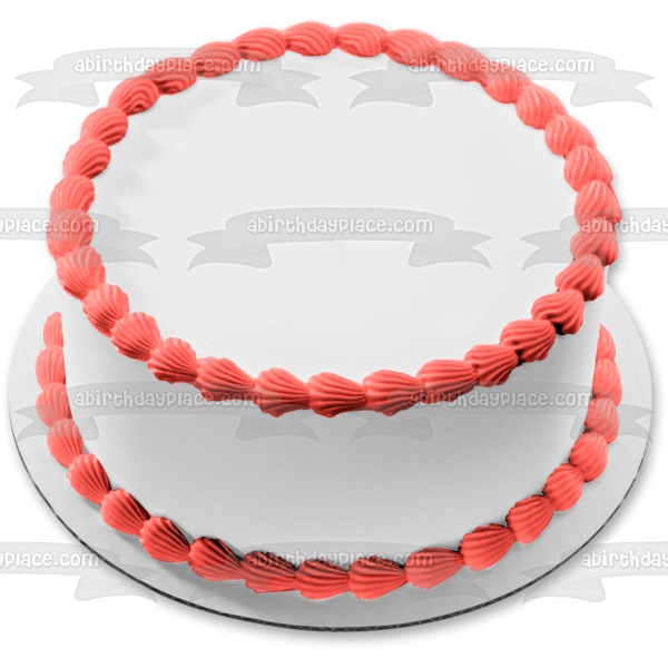 Adorno comestible para tarta con contorno de círculo rojo, imagen ABPID11739 