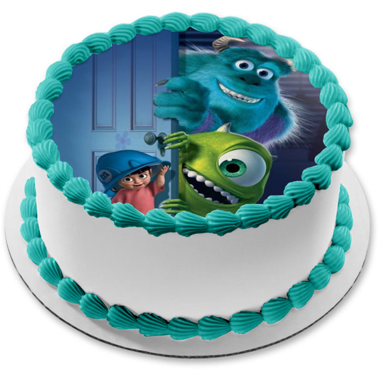 Imagen comestible para tarta de Disney Monsters Inc Sully Boo Mike Kwazowski ABPID11983 