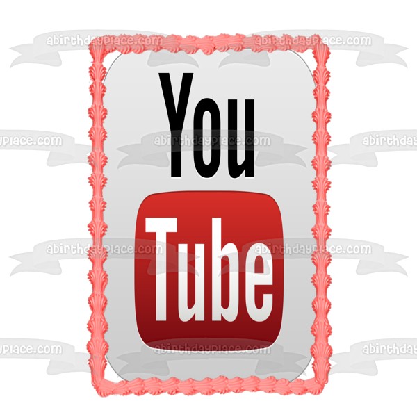 Youtube Logo Edible Cake Topper Image ABPID11784