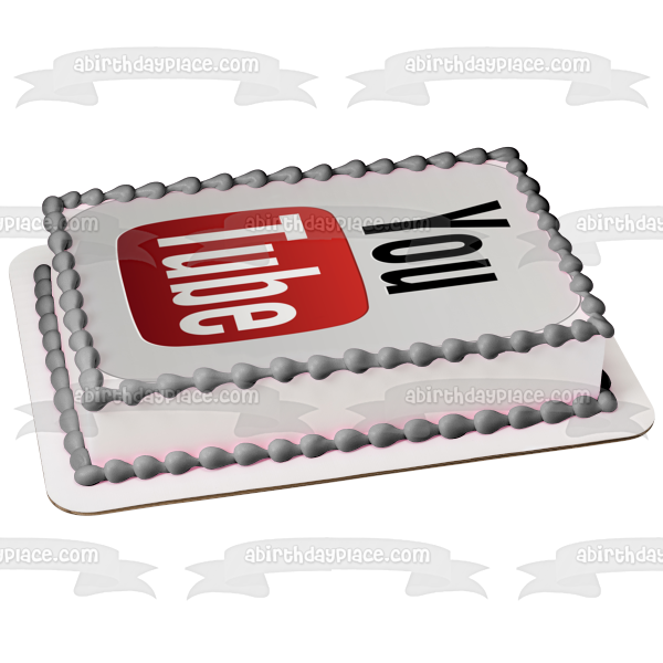 Youtube Logo Edible Cake Topper Image ABPID11784