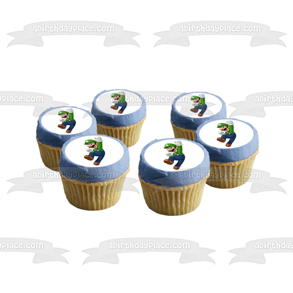 Super Mario Brothers Luigi Jumping Edible Cake Topper Image ABPID12026