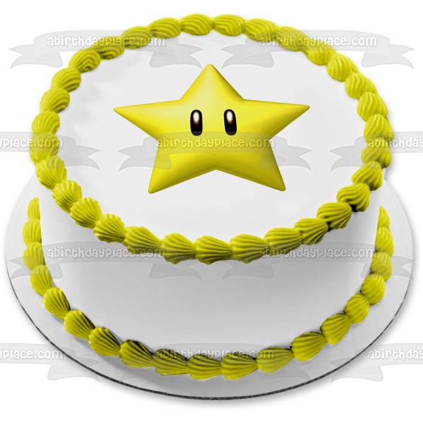 Imagen comestible para decoración de tarta de Super Mario Brothers Starman ABPID12028 