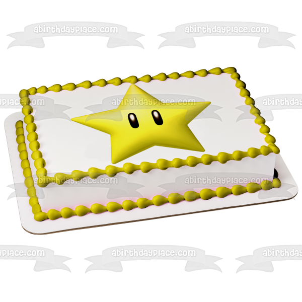 Imagen comestible para decoración de tarta de Super Mario Brothers Starman ABPID12028 