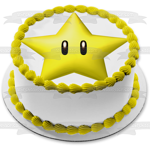 Imagen comestible para decoración de tarta de Super Mario Brothers Starman ABPID12028 