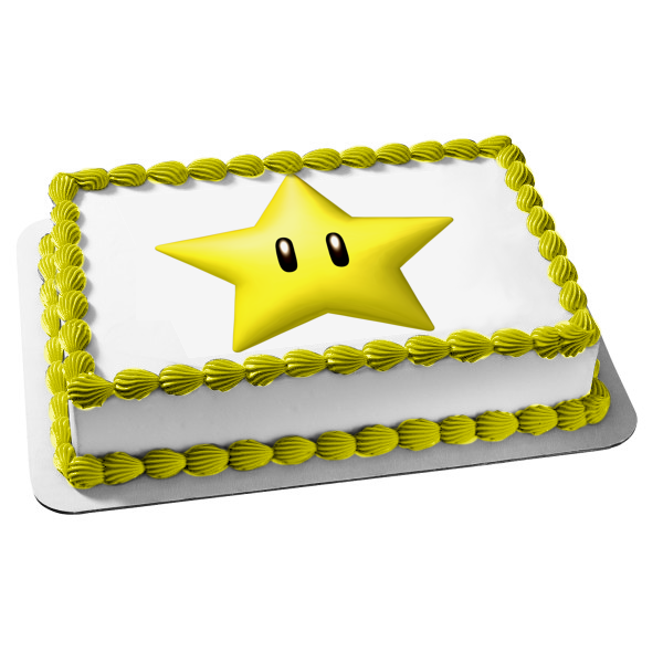 Imagen comestible para decoración de tarta de Super Mario Brothers Starman ABPID12028 