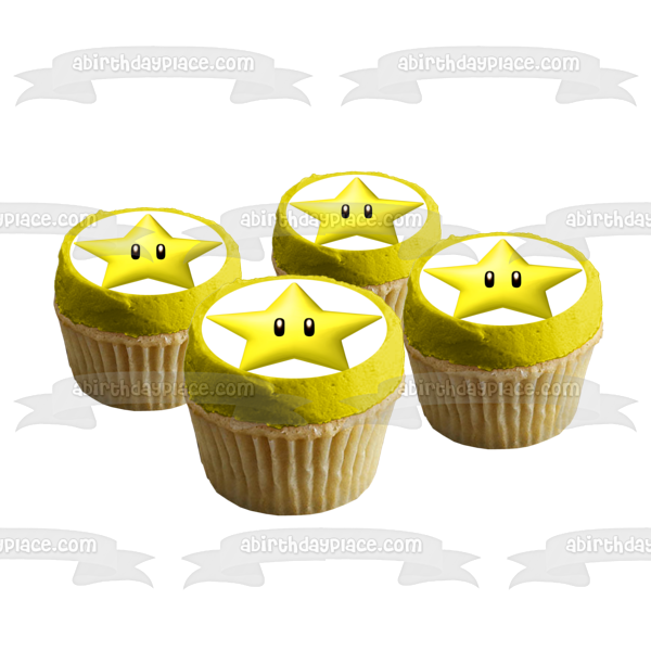 Imagen comestible para decoración de tarta de Super Mario Brothers Starman ABPID12028 