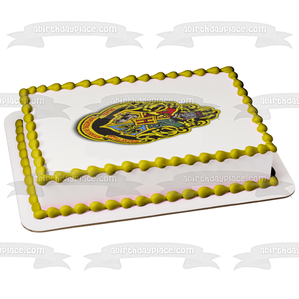 Harry Potter Hogwarts Crest Paintball Background Edible Cake Topper Image  ABPID08264