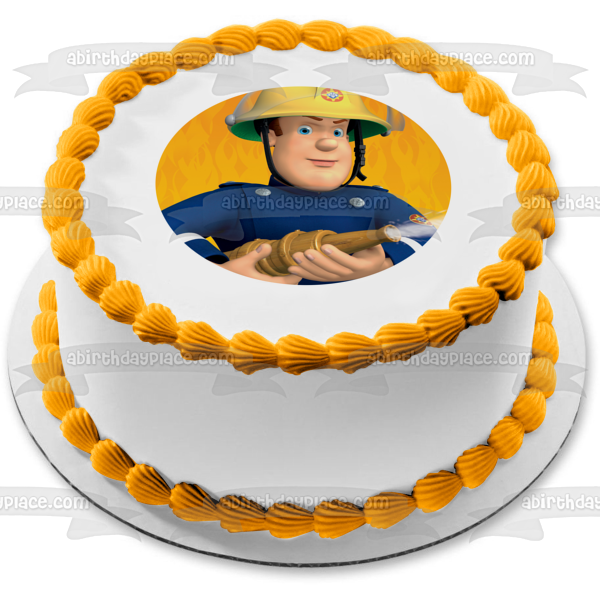 Fireman Sam Fire Hose Edible Cake Topper Image ABPID12076