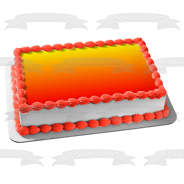 Orange and Yellow Background Edible Cake Topper Image ABPID12110