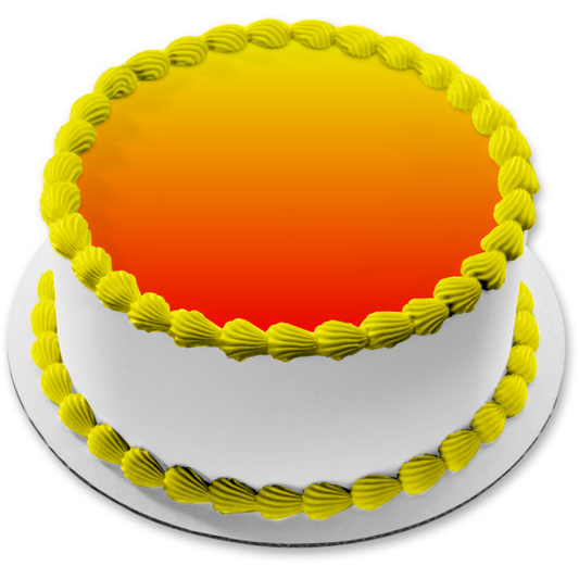 Orange and Yellow Background Edible Cake Topper Image ABPID12110