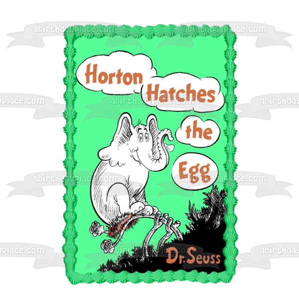 Dr. Seuss Horton Hatches the Egg Book Cover Edible Cake Topper Image ABPID11876