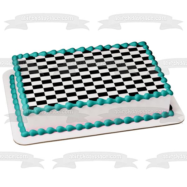 Hot Wheels Checkered Background Edible Cake Topper Image ABPID12121