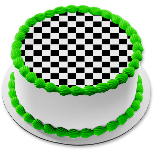 Hot Wheels Checkered Background Edible Cake Topper Image ABPID12121