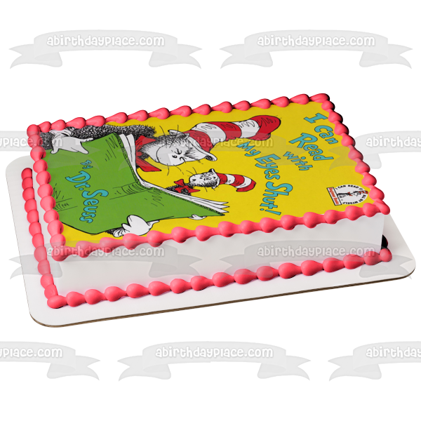 Dr. Seuss I Can Read with My Eyes Shut Book Cover Edible Cake Topper Image ABPID11879