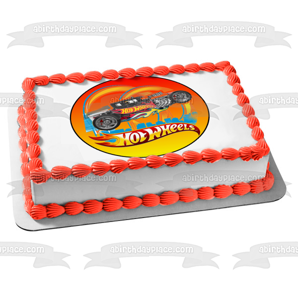 Hot Wheels Race Car Edible Cake Topper Image ABPID12123