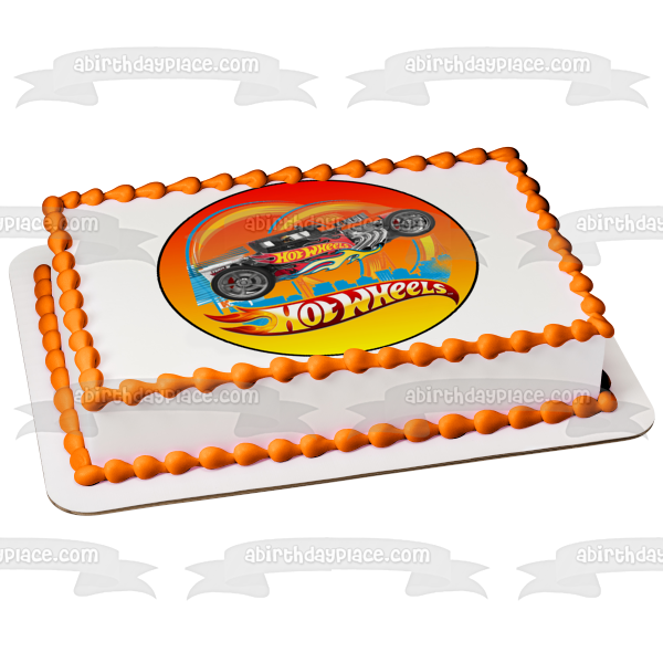 Hot Wheels Race Car Edible Cake Topper Image ABPID12123