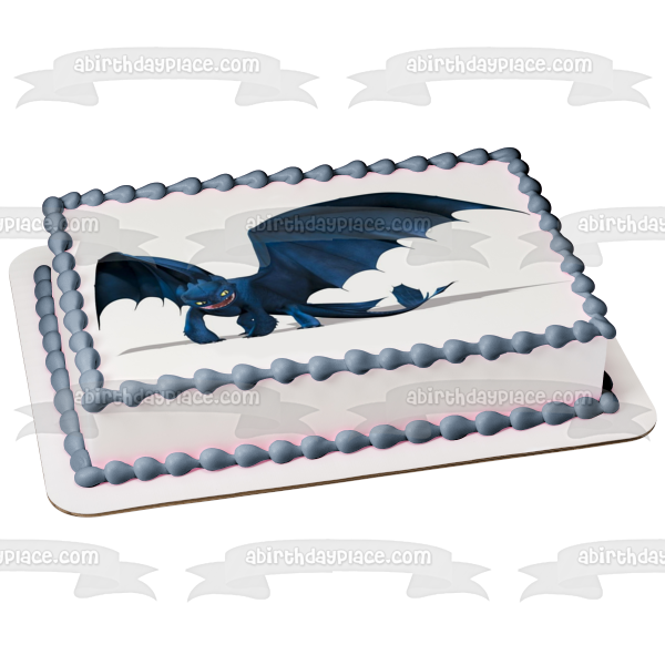 How to Train Your Dragon Night Fury Edible Cake Topper Image ABPID12168