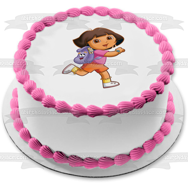 Dora the Explorer Backpack Map Edible Cake Topper Image ABPID12181