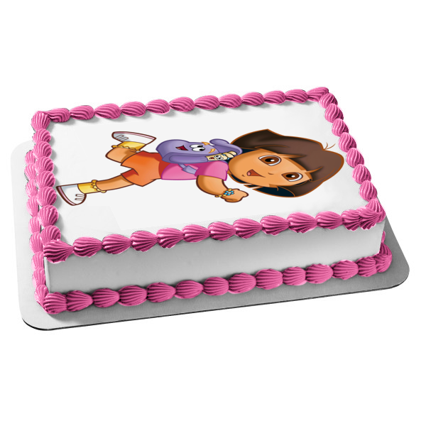 Dora the Explorer Backpack Map Edible Cake Topper Image ABPID12181