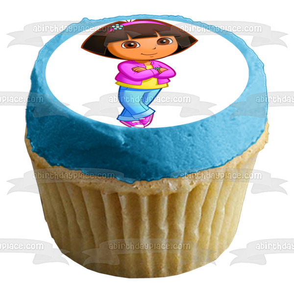 Dora la Exploradora Flores Diadema Pulsera Comestible Cake Topper Imagen ABPID12185 