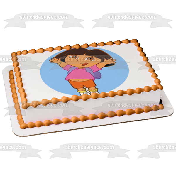 Adorno comestible para tarta con mochila saltadora de Dora la Exploradora, imagen ABPID12187 