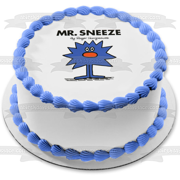 Mr.Men Mr. Sneeze - Adorno comestible para tarta azul, imagen ABPID12212 