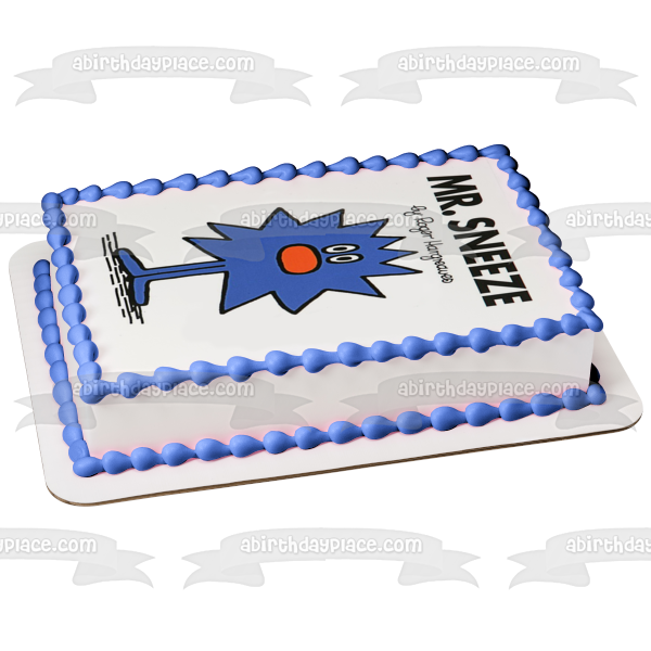 Mr.Men Mr. Sneeze - Adorno comestible para tarta azul, imagen ABPID12212 