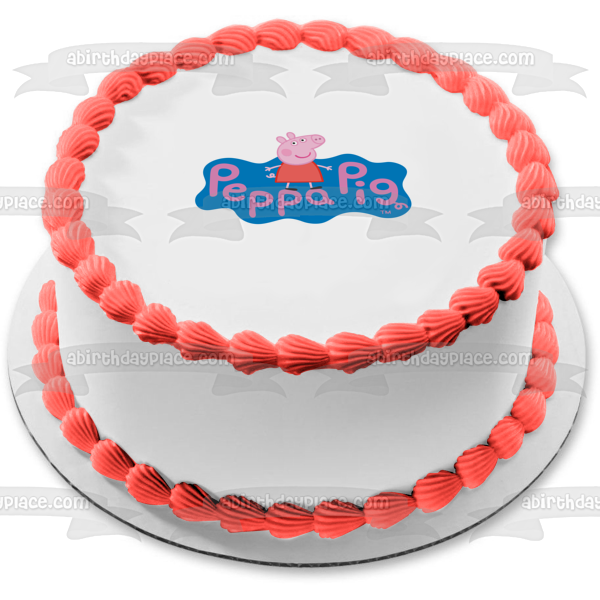 Imagen comestible para decoración de tarta con el logotipo de Peppa Pig ABPID12364 