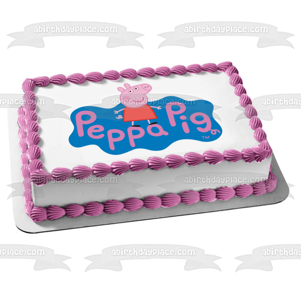 Imagen comestible para decoración de tarta con el logotipo de Peppa Pig ABPID12364 