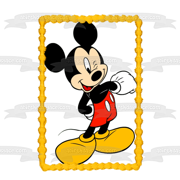 Disney Mickey Mouse Winking Edible Cake Topper Image ABPID12368 – A ...