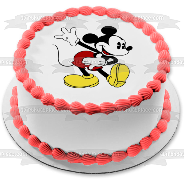 Adorno comestible para tarta con diseño de Mickey Mouse bailando de Disney, imagen ABPID12373 