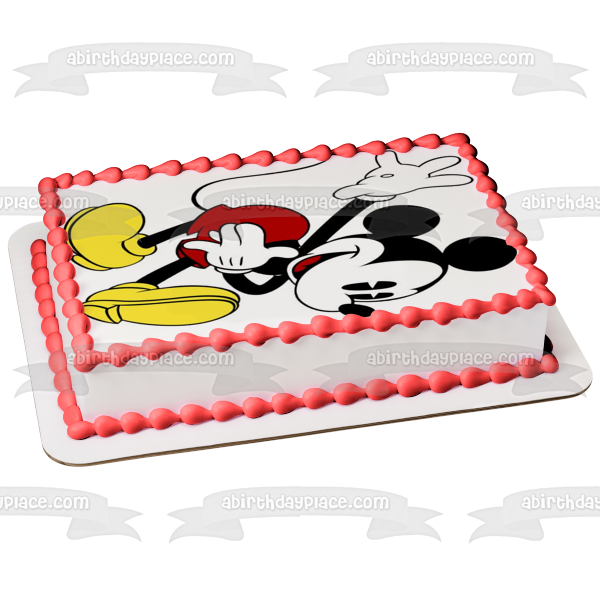 Adorno comestible para tarta con diseño de Mickey Mouse bailando de Disney, imagen ABPID12373 